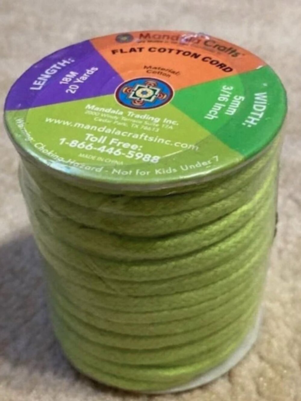 Mandala Crafts 3/8" Flat Cotton Drawstring~20 Yards | Blue